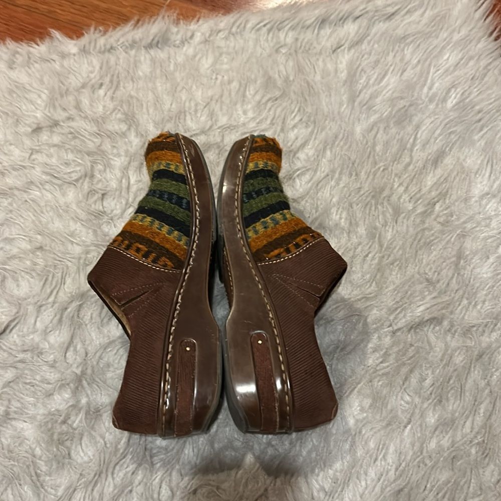Born kimmy leather wool green, orange and yellow pattern slip‎ on clogs size 7 - Picture 6 of 10